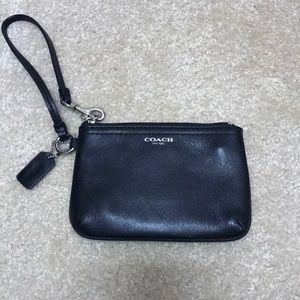 Coach Black leather wristlet